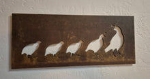 Load image into Gallery viewer, Rustic Corten Quail Family Wall Art.
